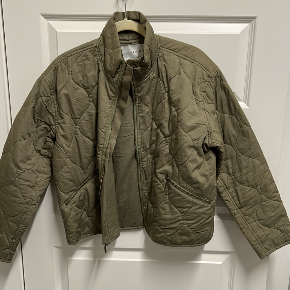 Lucky Brand Quilted Olive Green Jacket
